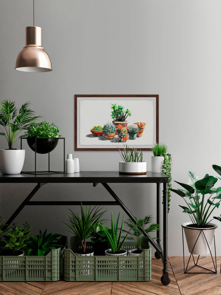 "Potted Plant Arrangement" Framed Painting Print, 36"x24"