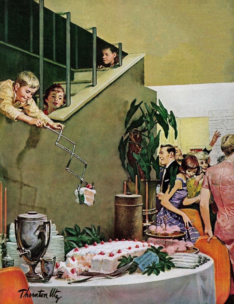 "Stealing Cake at Grownups Party" Print on Canvas by Thornton Utz