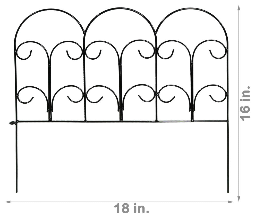 Sunnydaze Victorian Border Fence Set 16-Inches  - Choose Quantity, 40 Panels