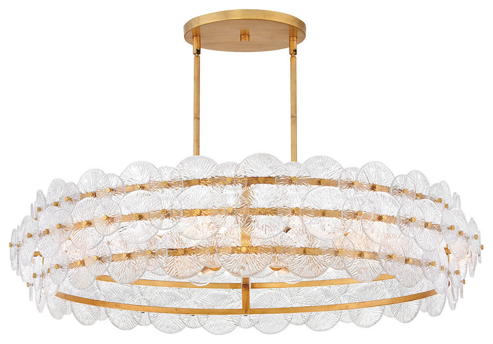 Fredrick Ramond Rene Chandelier, Distressed Brass, Large