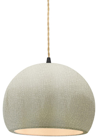 Radiance Small Globe 1-Pendant, White Crackle/Matte Black/Beige Twisted, LED