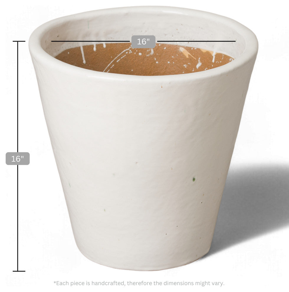 Tappered Planter Medium, White 16x16
