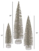 Vickerman 3-Piece Oval Tree Set, White Snow, Champagne Glitter