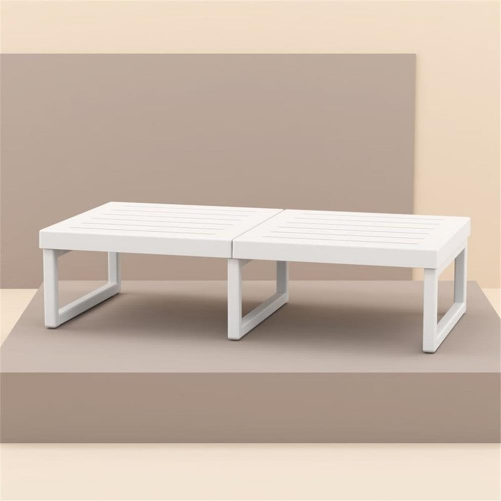 Compamia Mykonos Rectangle Lounge Coffee Table in White Finish