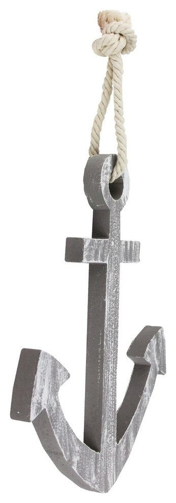 12" Gray Cape Cod Inspired Wall Hanging Anchor