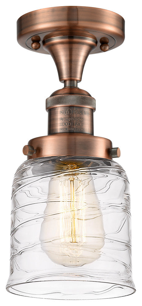 Innovations 517-1CH-AC-G513 1-Light Semi-Flush Mount, Antique Copper