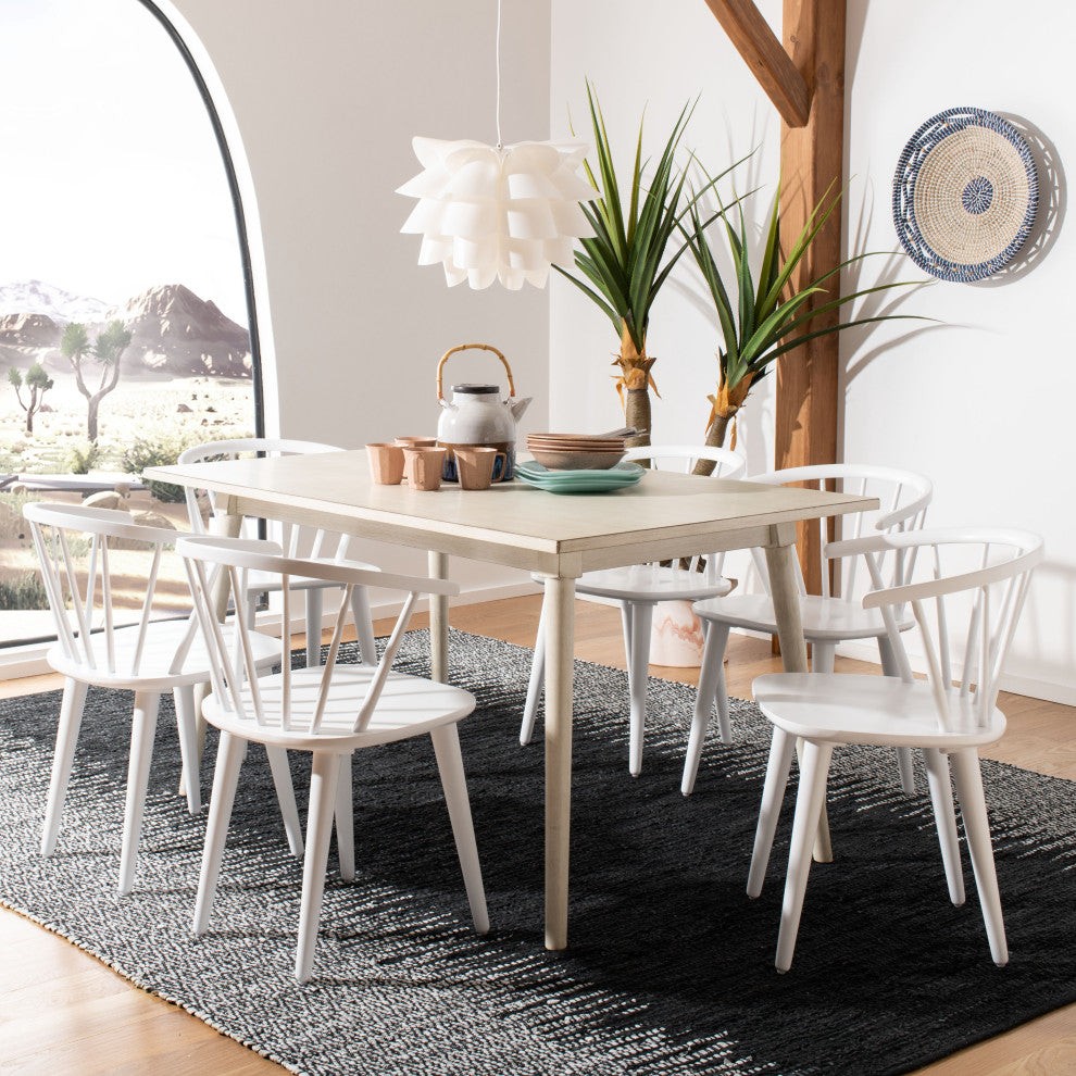 Safavieh Blanchard Curved Spindle Side Chairs, Set of 2, White