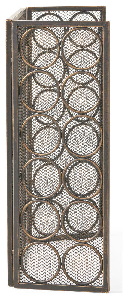 Koda Modern Three Panel Iron Firescreen, Black Gold