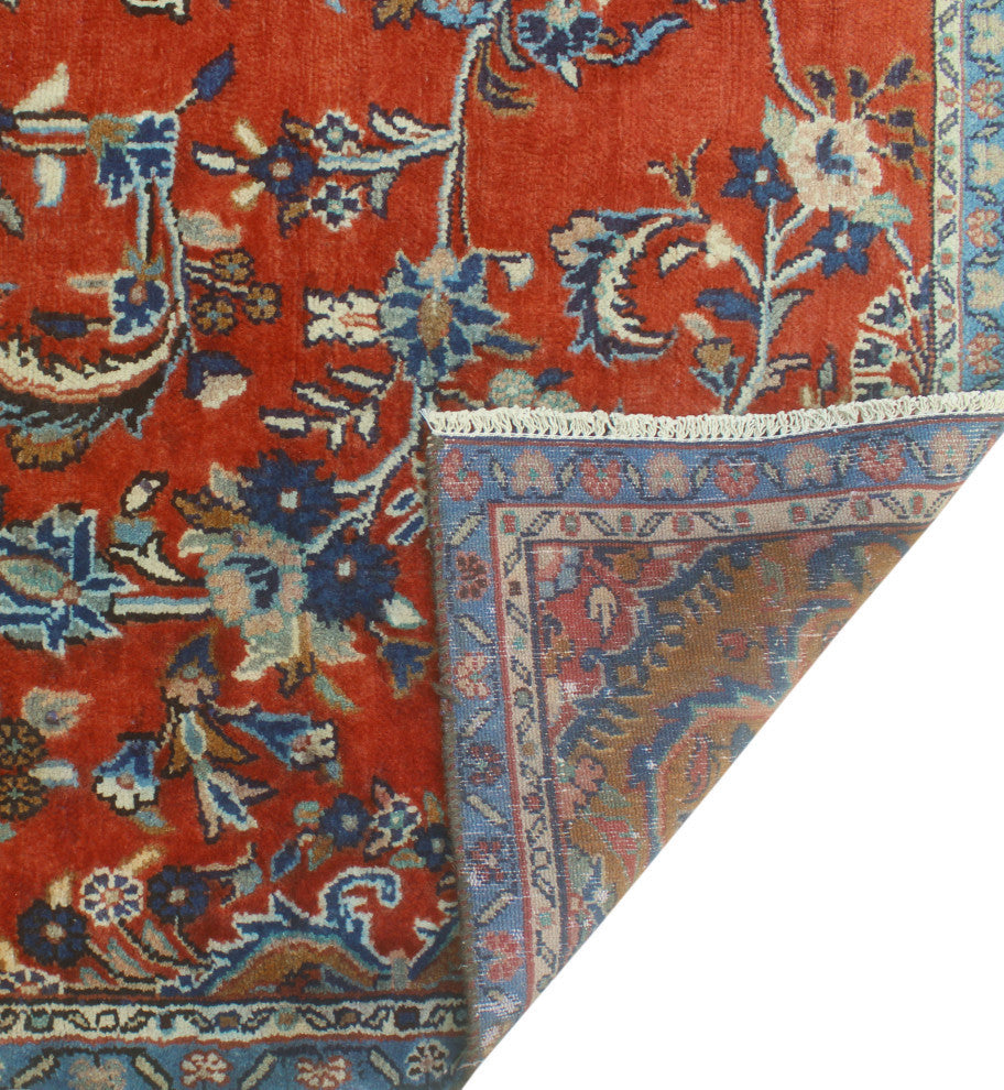 Fine Vintage Distressed Adom Rust/Blue Rug, 5'4x7'9