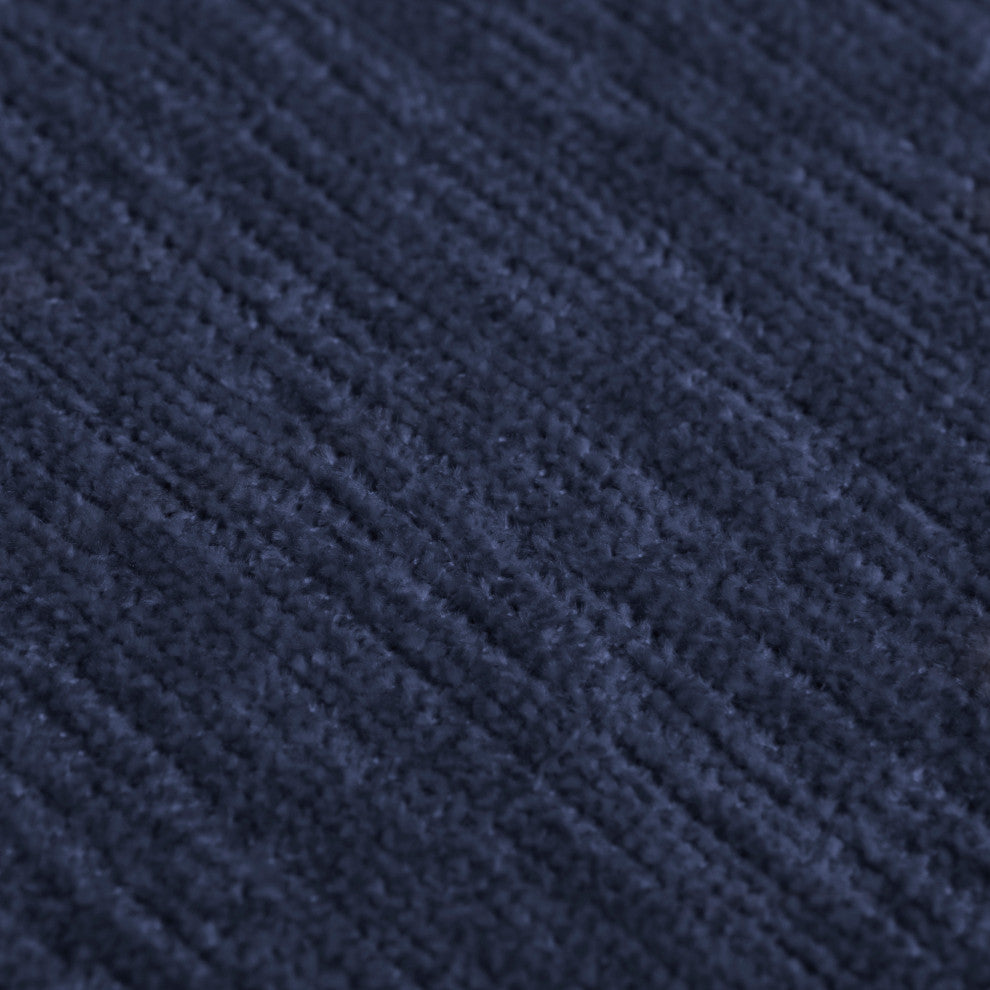 Arlo Chaise Lounge Bean Bag Chair, Premium Chenille, Navy Blue