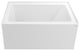 Vanity Art Alcove Soaking Acrylic Bathtub, Pure White, 48"x32", Left