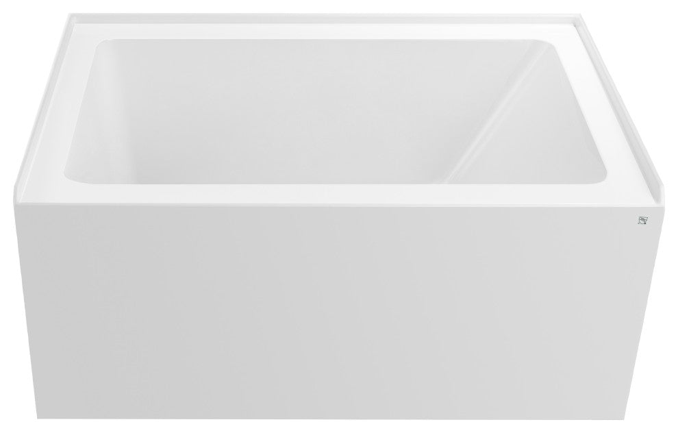 Vanity Art Alcove Soaking Acrylic Bathtub, Pure White, 48"x32", Left