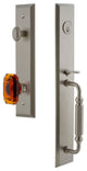 Fifth Avenue 1-Piece Dummy Handleset, F Grip and Baguette Amber Knob, 849256