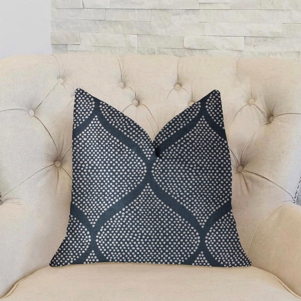 Pitaya Blue and White Luxury Throw Pillow, 22"x22"