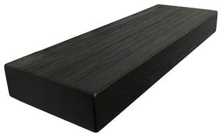 Rustic, Floating Shelf, 2" Thick x 6" Deep, Mountable, Black, 18"