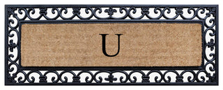 First Impression Hand Crafted Myla Monogrammed Large Entry Doormat, 18"x48", U