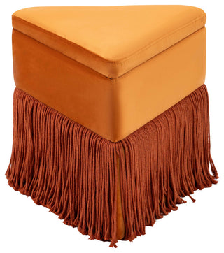 Trivoli Upholstered Ottoman/Stool, Cognac, Velvet