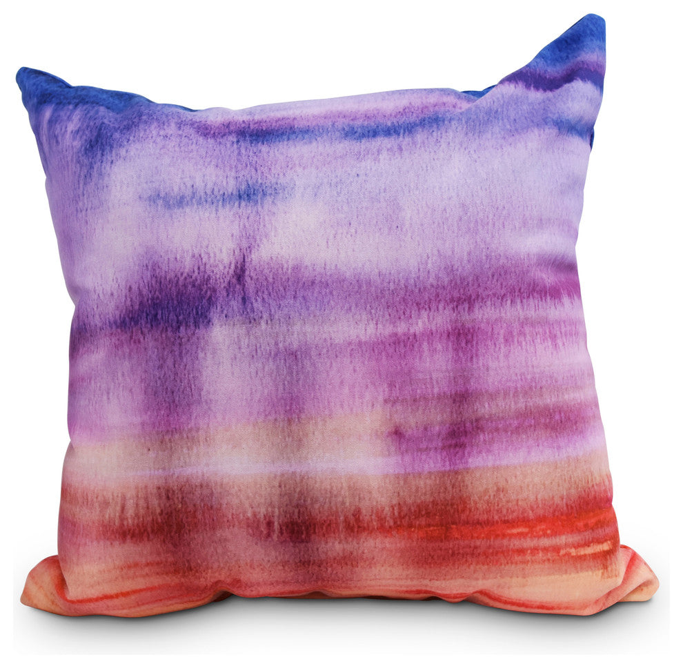 Sunset Beauty Multi Color Stripe Print Outdoor Decorative Throw Pillow, 18"