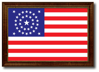 Civil War 34 Stars Military Flag Canvas Print, 21" x 30"
