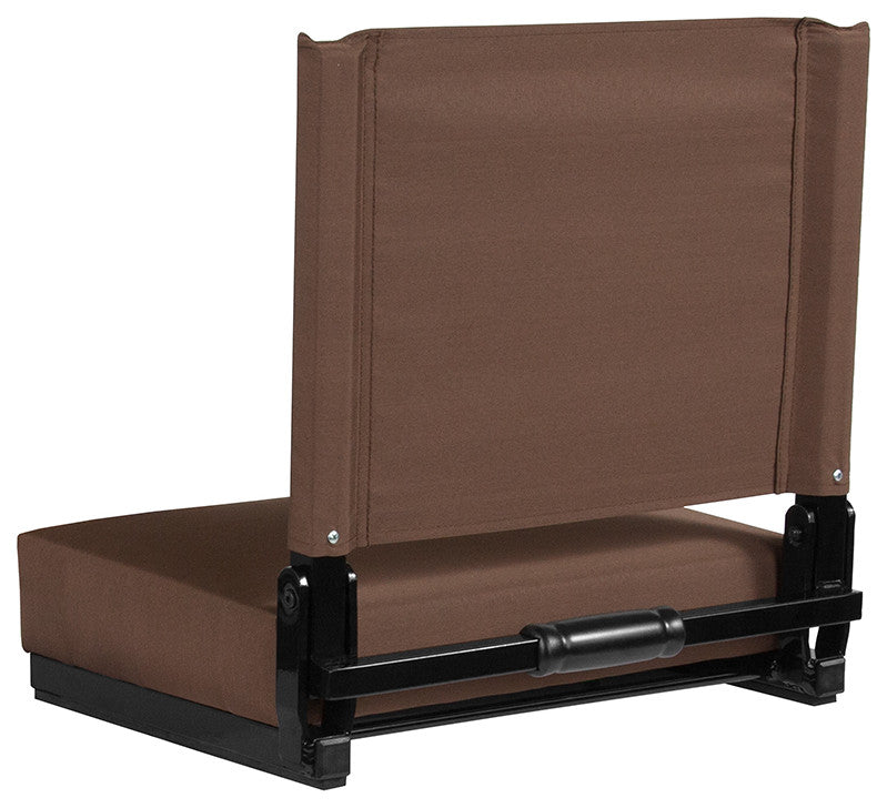 Grandstand Comfort Seats by Flash with Ultra-Padded Seat, Brown