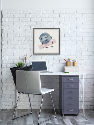 "Undecided Shapes" Framed Painting Print, 32"x32"
