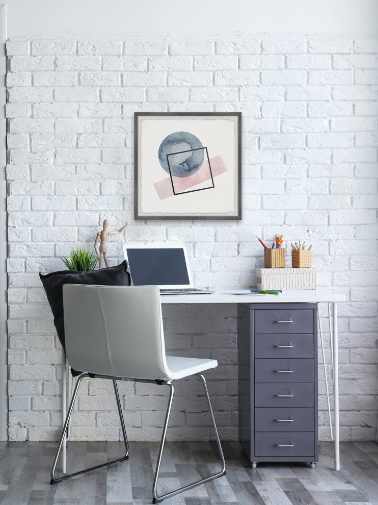 "Undecided Shapes" Framed Painting Print, 32"x32"