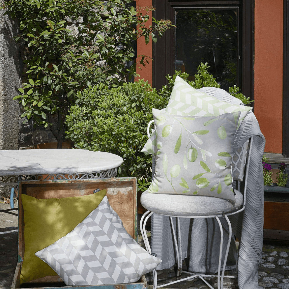 18"X18"Gray Olive Towers Decorative Throw Pillow Cover Printed