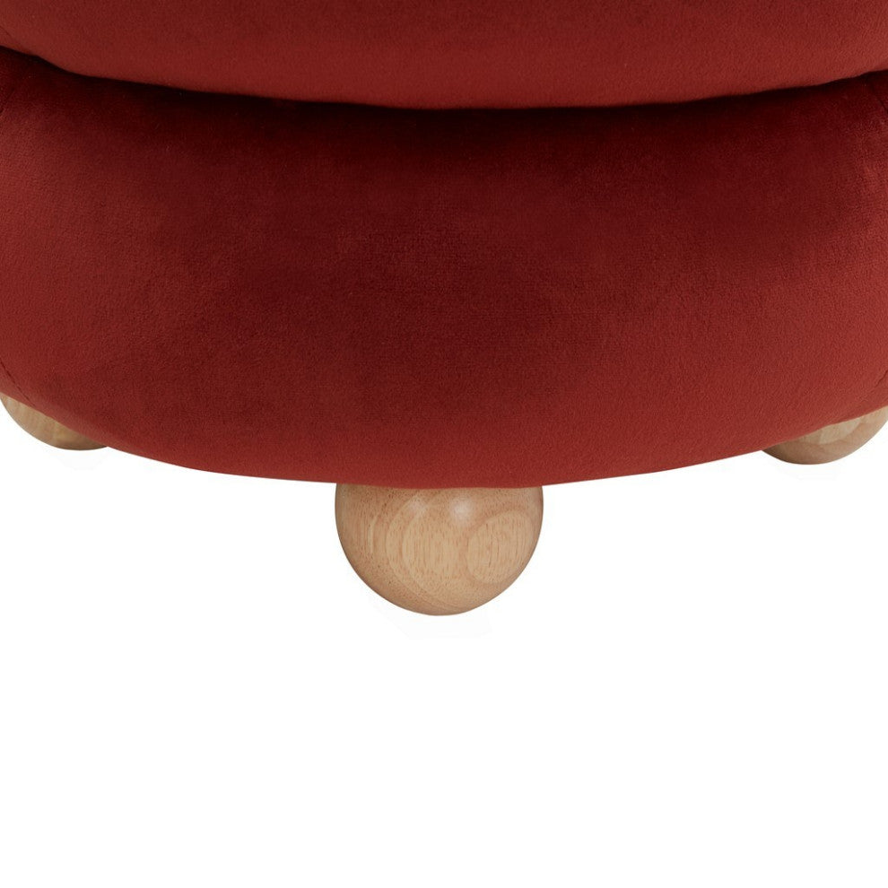 Safavieh Couture Cecelia Round Ottoman, Rust/Natural
