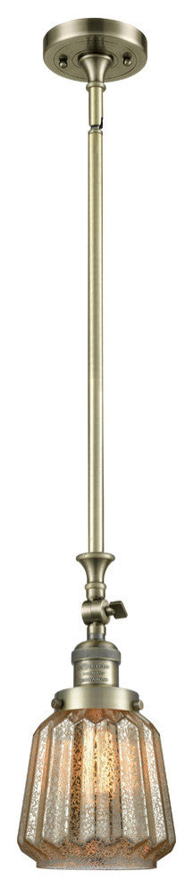 Chatham 1-Light Mini Pendant, Antique Brass, Mercury