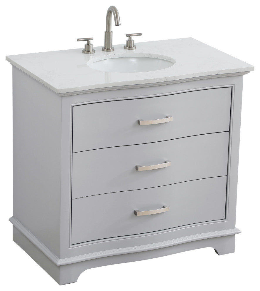 Home Living Knox 36" Single Bathroom Vanity, Grey