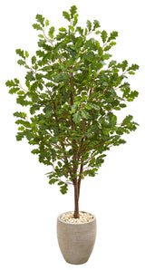 69" Oak Artificial Tree in Sand Colored Planter