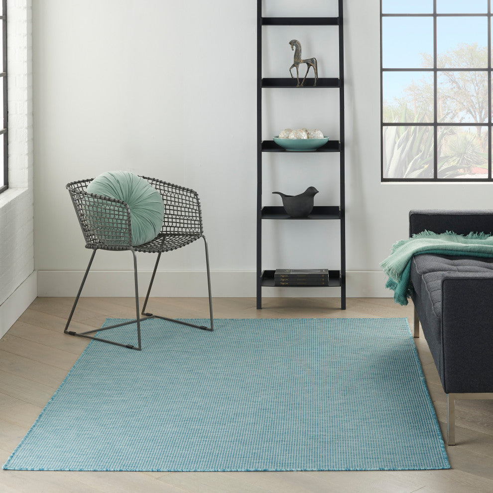 Nourison Positano Contemporary Area Rug, Aqua, 3'x5'