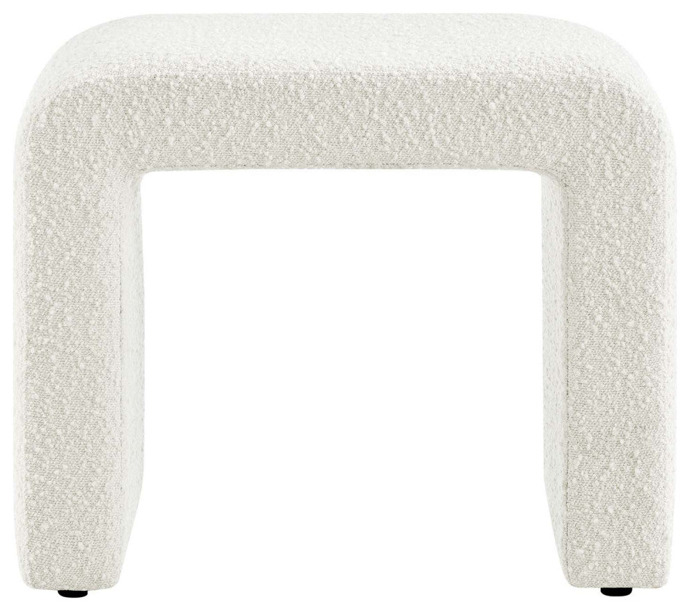 Simba Boucle Fabric Waterfall Stool - Ivory