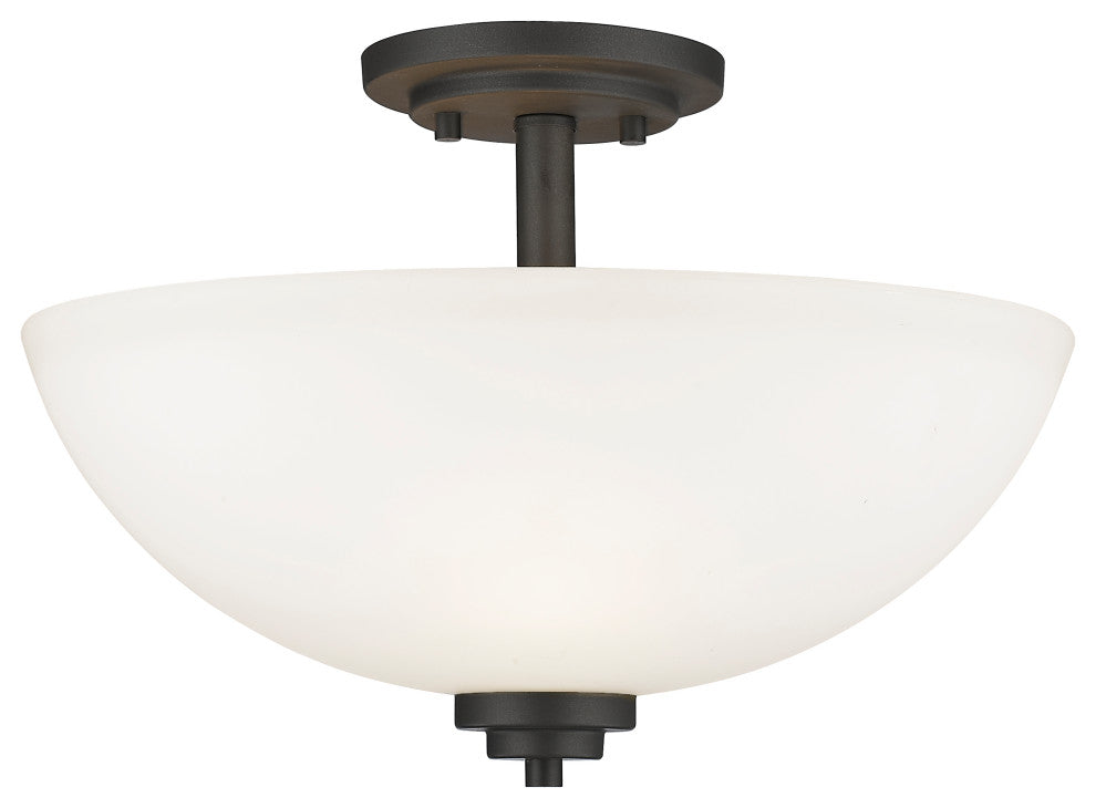 Zlite 443SF-BRZ 3-Light Semi Flush Mount, Matte Opal