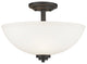 Zlite 443SF-BRZ 3-Light Semi Flush Mount, Matte Opal