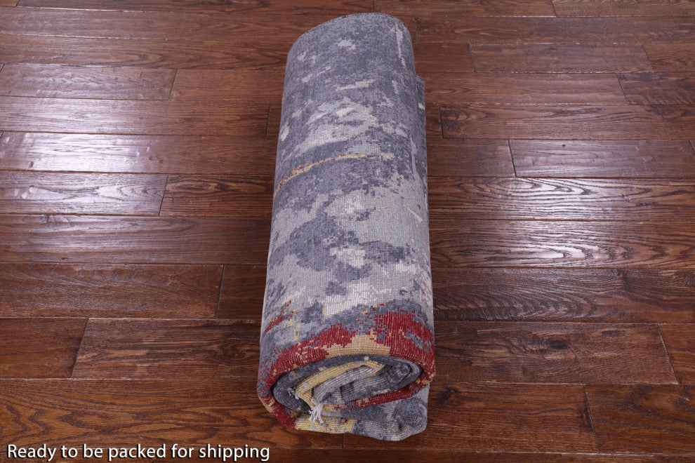 Woman Under The Rain Handmade Wool & Silk Rug 5' 11" X 9' 0" - Q13158
