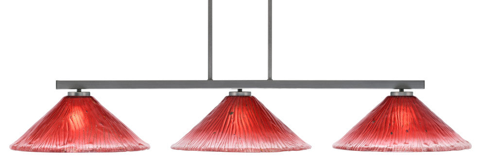 Atlas 3 Light Bar In Graphite Finish With 16" Raspberry Crystal Glass