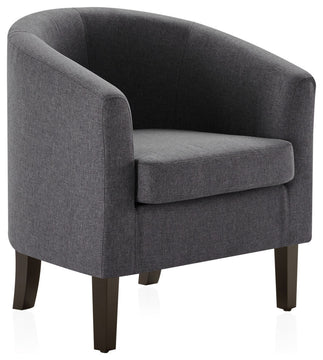 Modern Club Chair Barrel Design, Gray