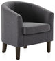Modern Club Chair Barrel Design, Gray