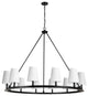 Colby Transitional 12 Light Matte Black White Metal Chandelier