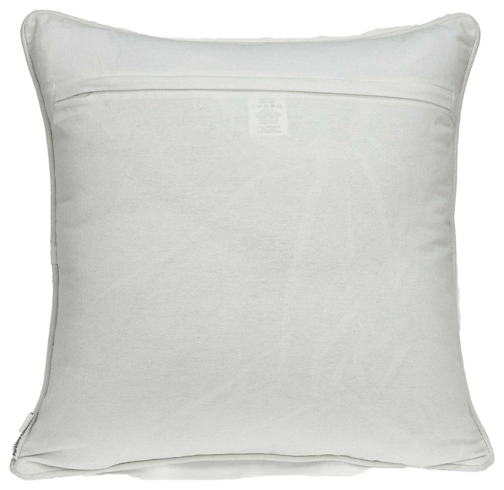 HomeRoots 20" x 0.5" x 20" Transitional Gray and White Pillow Cover