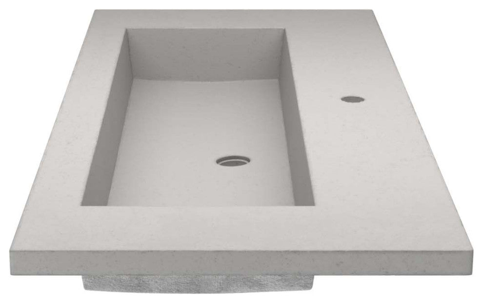 48" Capistrano Vanity Top with Integral Sink, Ash, Single Faucet Hole