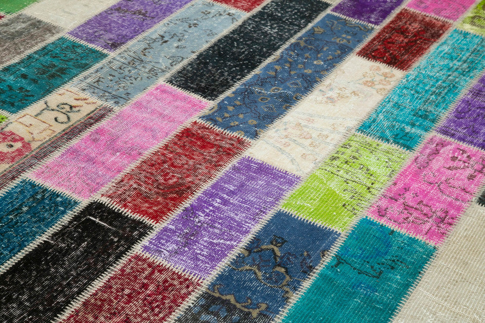 Rug N Carpet - Handwoven Anatolian 6' 5" x 10' 0" Vintage Patchwork Area Rug