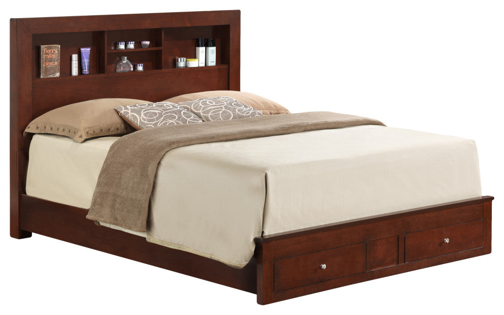 Walker Storage Bed, Cherry, Queen