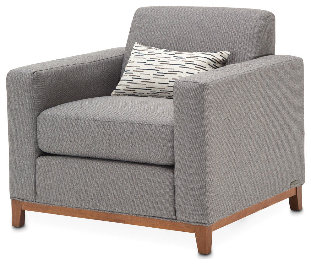 Brooklyn Walk Accent Armchair, Gray/Burnt Umber
