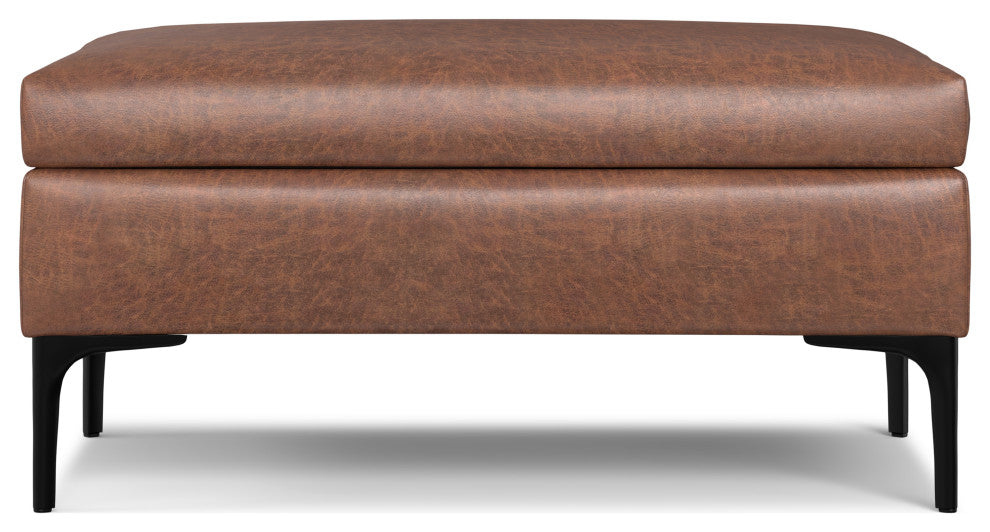 Rebecca Rectangular Coffee Table Storage Ottoman With Lift Up Lid, Distressed