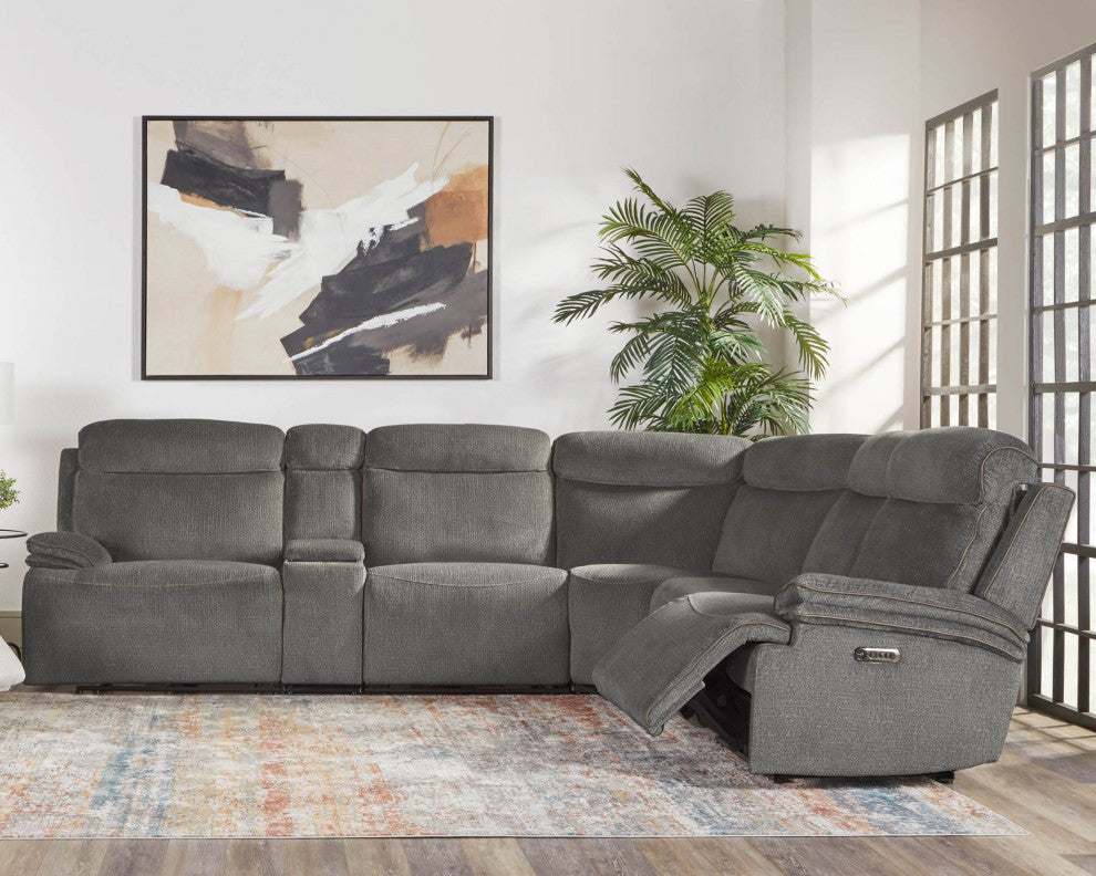 Parker Living Alpine 6 Piece Power Reclining Sectional, Airy Midnight
