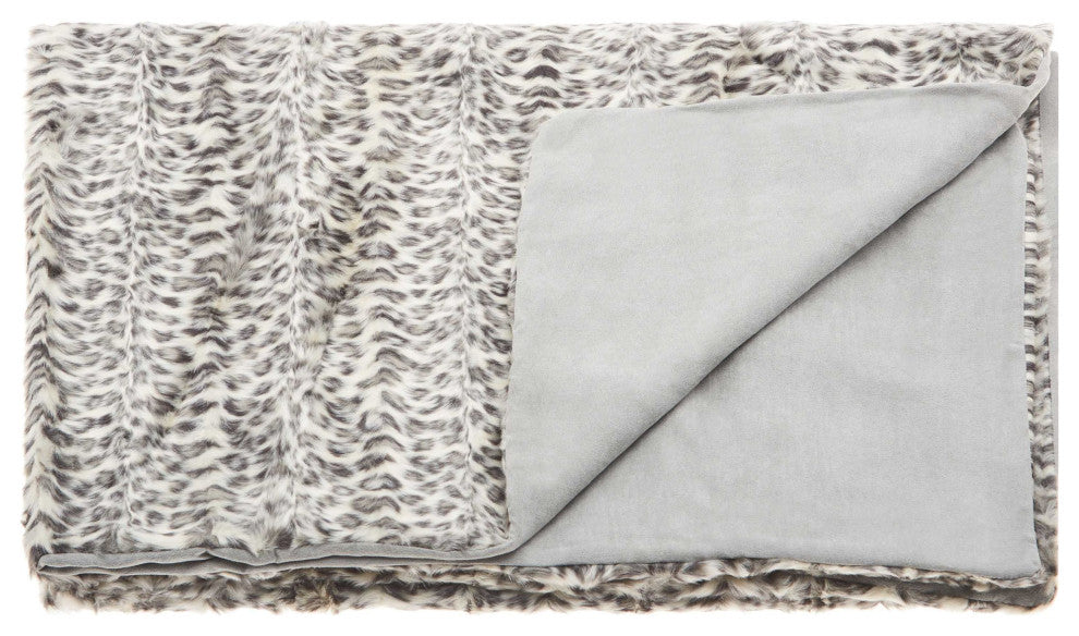 Mina Victory N9450 Throw Blanket, Ivory/Grey, 50" x 70"