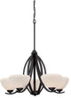Nuvo 5-Light Incandescent Bali Chandelier Light Fixture, Textured Black