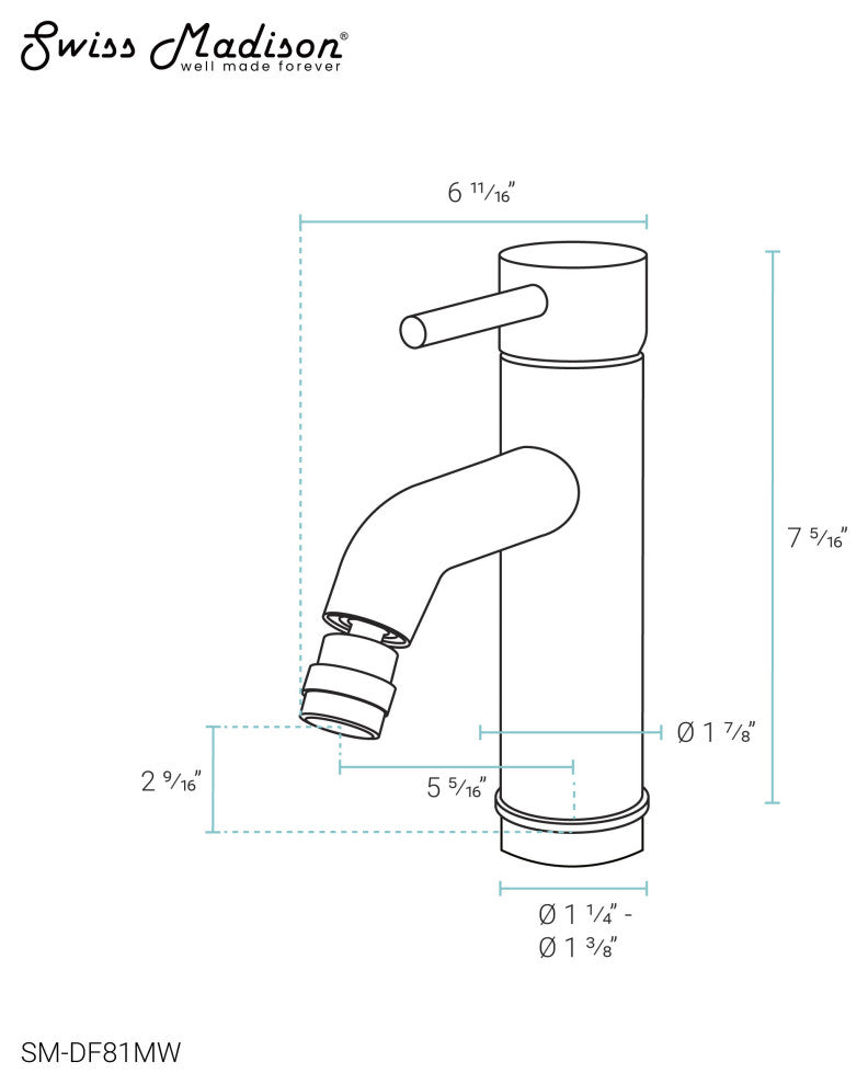 Ivy Bidet Faucet, Matte White